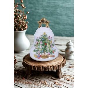 Vintage LEFTON China Christmas Tree Bell #2090 Hand Painted in Japan Exclusives